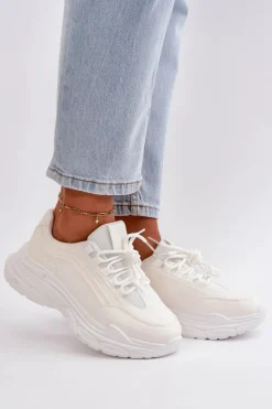 Damskie Boto Sneakersy Buty Sportowe Damskie Na Grubej Podeszwie Białe Lerila