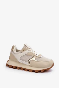 Outlet Boto Sneakersy Buty Sportowe Damskie Beżowe Ralita