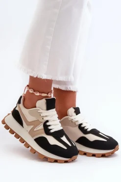 Boto Sneakersy Damskie*Sneakersy Buty Sportowe Damskie Czarne Kalelia Czarny