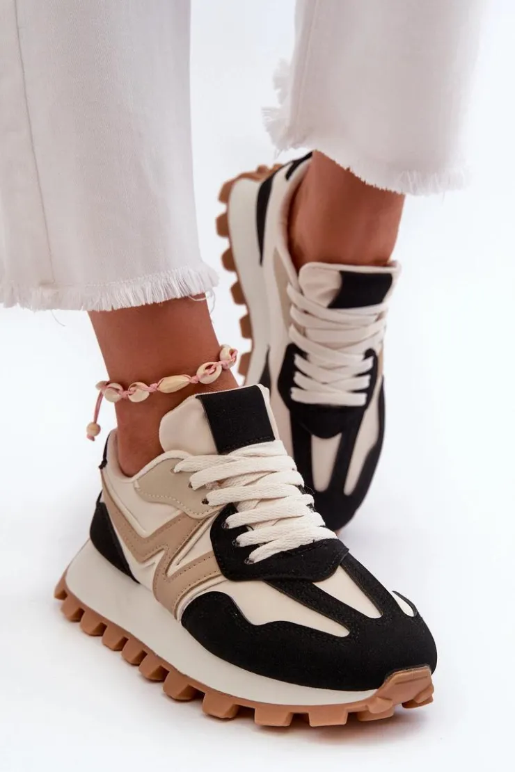 Boto Sneakersy Damskie*Sneakersy Buty Sportowe Damskie Czarne Kalelia Czarny