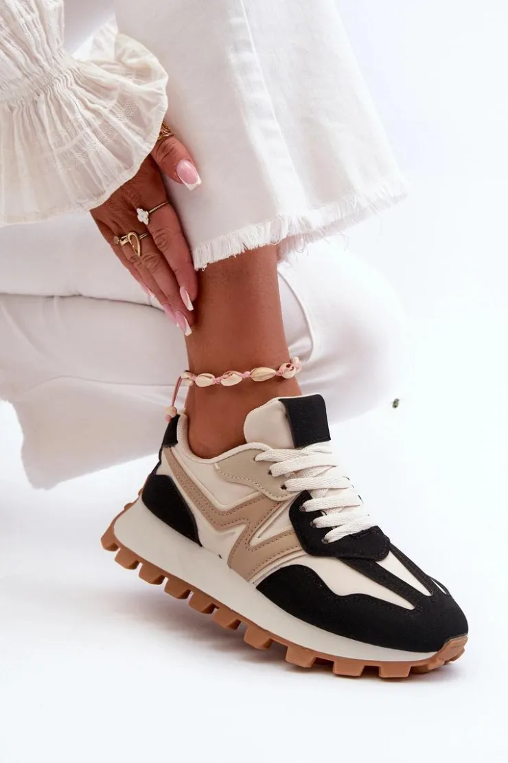 Boto Sneakersy Damskie*Sneakersy Buty Sportowe Damskie Czarne Kalelia Czarny