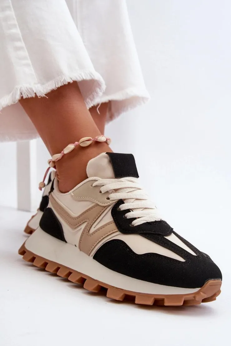 Boto Sneakersy Damskie*Sneakersy Buty Sportowe Damskie Czarne Kalelia Czarny