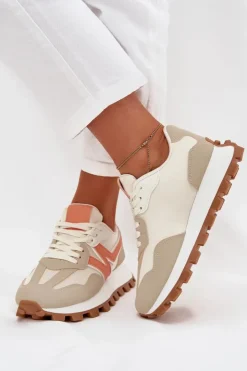 Discount Boto Sneakersy Buty Sportowe Damskie Beżowe Kalelia