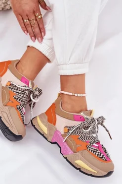 Damskie Boto Sneakersy Buty Sportowe Damskie Z Podwójnym Sznurowaniem Khaki Efobell