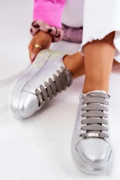 GOE Sneakersy Damskie*Sneakersy Buty Sportowe Dżety JJ2N4048 Srebrne