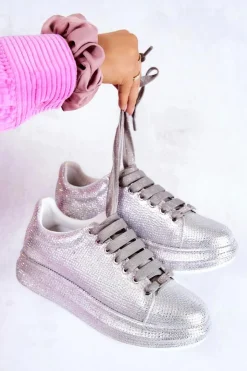 GOE Sneakersy Damskie*Sneakersy Buty Sportowe Dżety JJ2N4048 Srebrne
