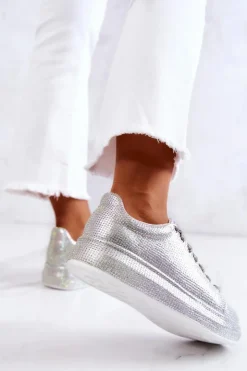 GOE Sneakersy Damskie*Sneakersy Buty Sportowe Dżety JJ2N4048 Srebrne