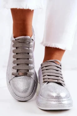 GOE Sneakersy Damskie*Sneakersy Buty Sportowe Dżety JJ2N4048 Srebrne