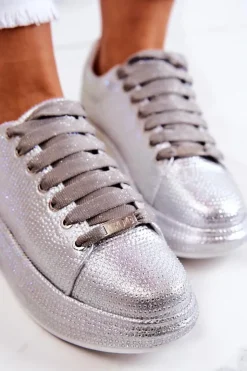 GOE Sneakersy Damskie*Sneakersy Buty Sportowe Dżety JJ2N4048 Srebrne
