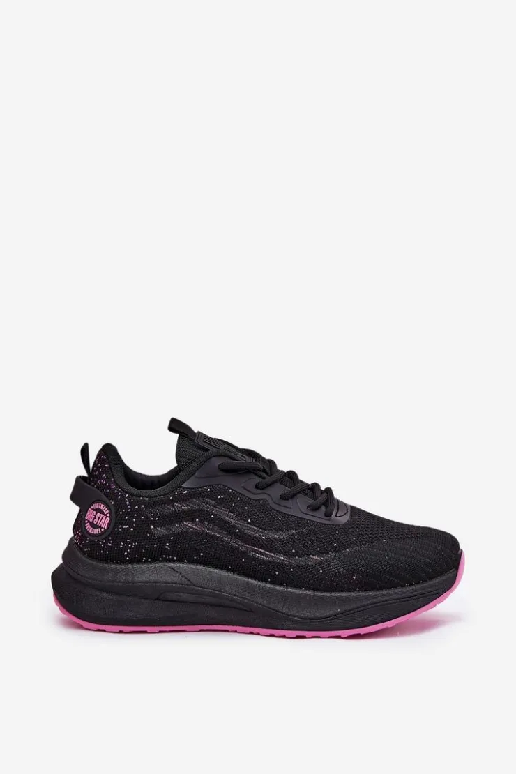 Big Star Shoes Buty Sportowe Big Star|Sneakersy Damskie*Sneakersy Buty Sportowe Damskie Na Platformie Big Star RR274523 HI-POLY SYSTEM Czarne