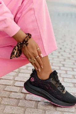 Big Star Shoes Buty Sportowe Big Star|Sneakersy Damskie*Sneakersy Buty Sportowe Damskie Na Platformie Big Star RR274523 HI-POLY SYSTEM Czarne