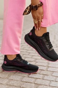 Big Star Shoes Buty Sportowe Big Star|Sneakersy Damskie*Sneakersy Buty Sportowe Damskie Na Platformie Big Star RR274523 HI-POLY SYSTEM Czarne