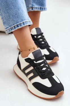 Sale Boto Sneakersy Buty Sportowe Na Platformie Damskie Czarne Thari