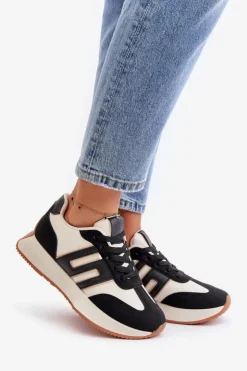 Sale Boto Sneakersy Buty Sportowe Na Platformie Damskie Czarne Thari