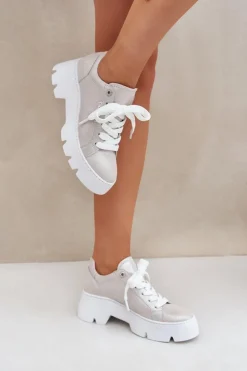 CheBello Buty Sportowe Na Platformie*Sneakersy Buty Sportowe Na Platformie 4632 Srebrne Srebrny