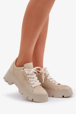 CheBello Buty Sportowe Na Platformie*Sneakersy Buty Sportowe Na Platformie 4632 Złote Złoty