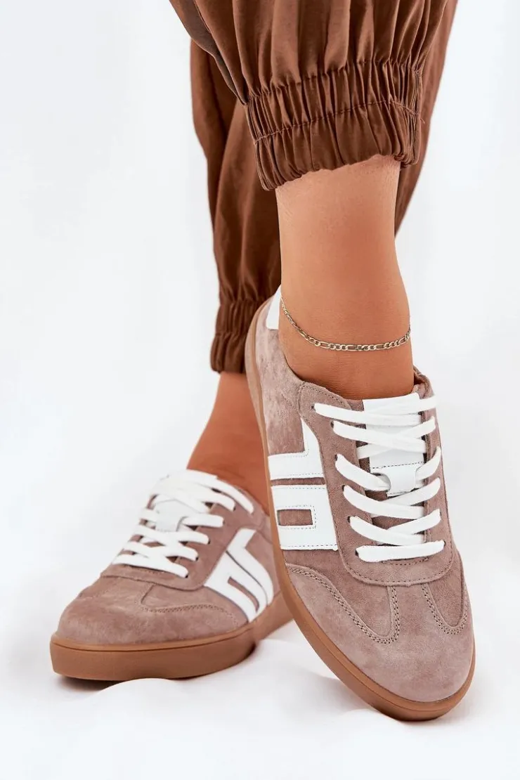 Damskie Buty damskie Vinceza Sneakersy Buty Sportowe Zamszowe Vinceza 79517 Beżowe