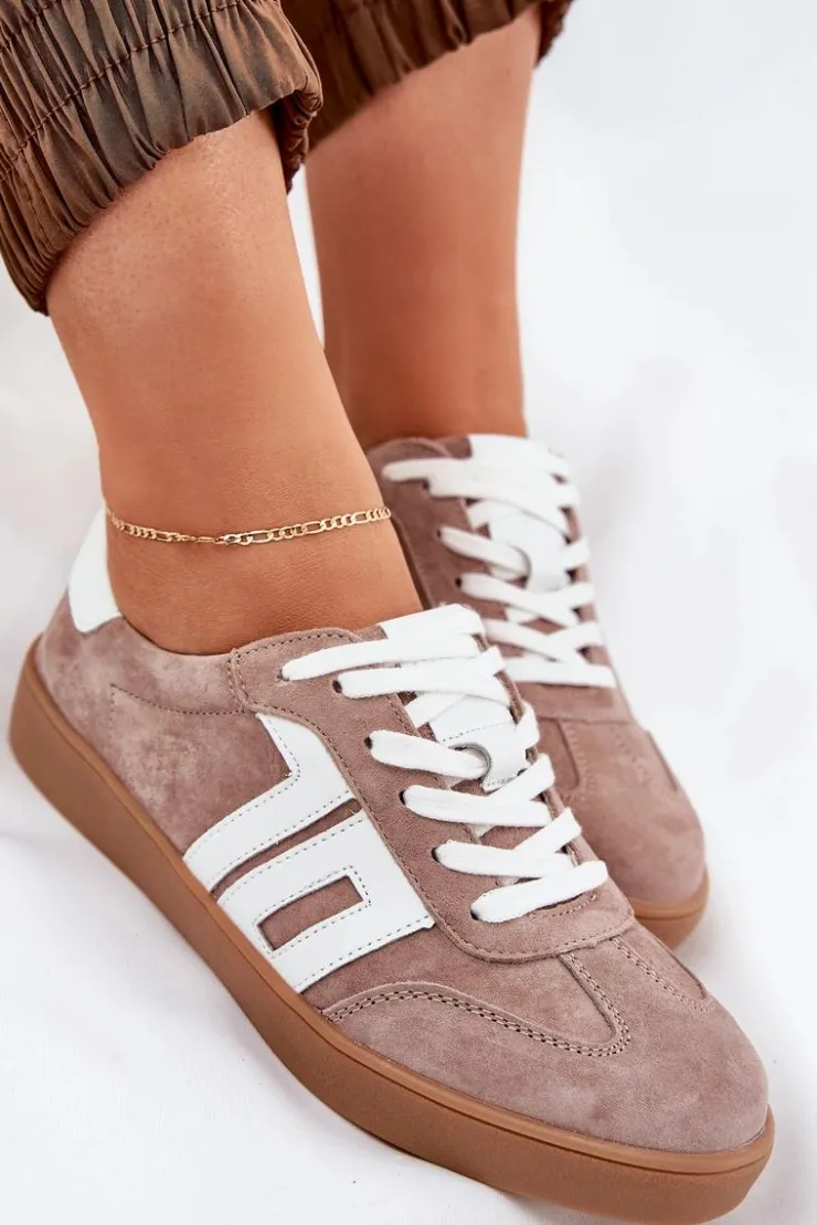 Damskie Buty damskie Vinceza Sneakersy Buty Sportowe Zamszowe Vinceza 79517 Beżowe