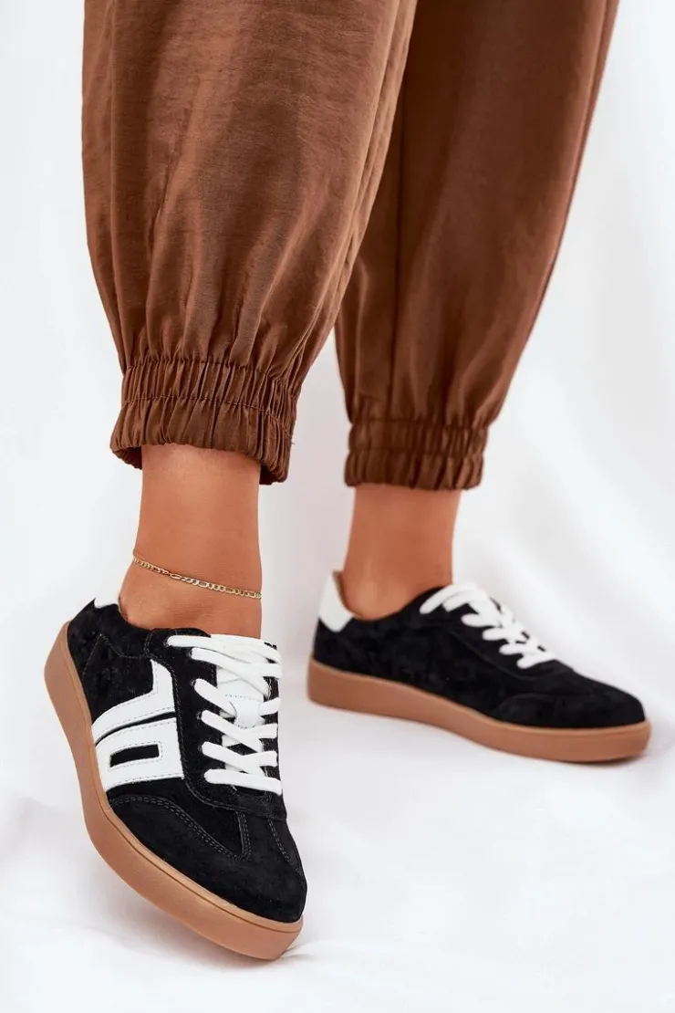 Damskie Buty damskie Vinceza Sneakersy Buty Sportowe Zamszowe Vinceza 79517 Czarne