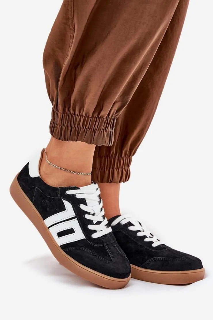 Damskie Buty damskie Vinceza Sneakersy Buty Sportowe Zamszowe Vinceza 79517 Czarne