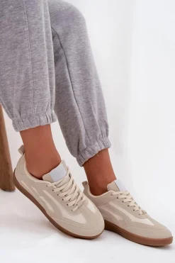 Sale Boto Sneakersy Damskie Beżowe Hanelor Beżowy