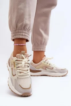 Damskie Big Star Shoes Sneakersy Damskie Big Star NN274A098 Beżowe