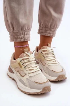 Damskie Big Star Shoes Sneakersy Damskie Big Star NN274A098 Beżowe