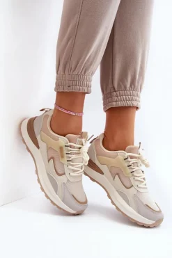 Damskie Big Star Shoes Sneakersy Damskie Big Star NN274A098 Beżowe