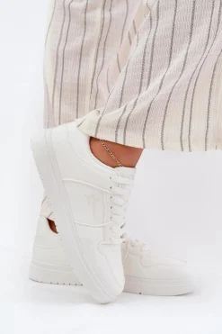 Damskie Big Star Shoes Sneakersy Damskie Big Star RR274A241 HI-POLY SYSTEM Białe