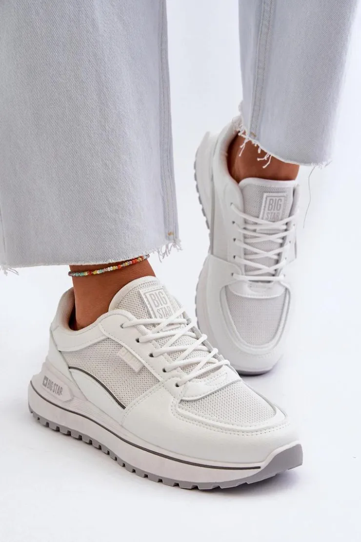 Big Star Shoes Buty Sportowe Big Star|Sneakersy Damskie*Sneakersy Damskie Big Star NN274A089 Białe Biały