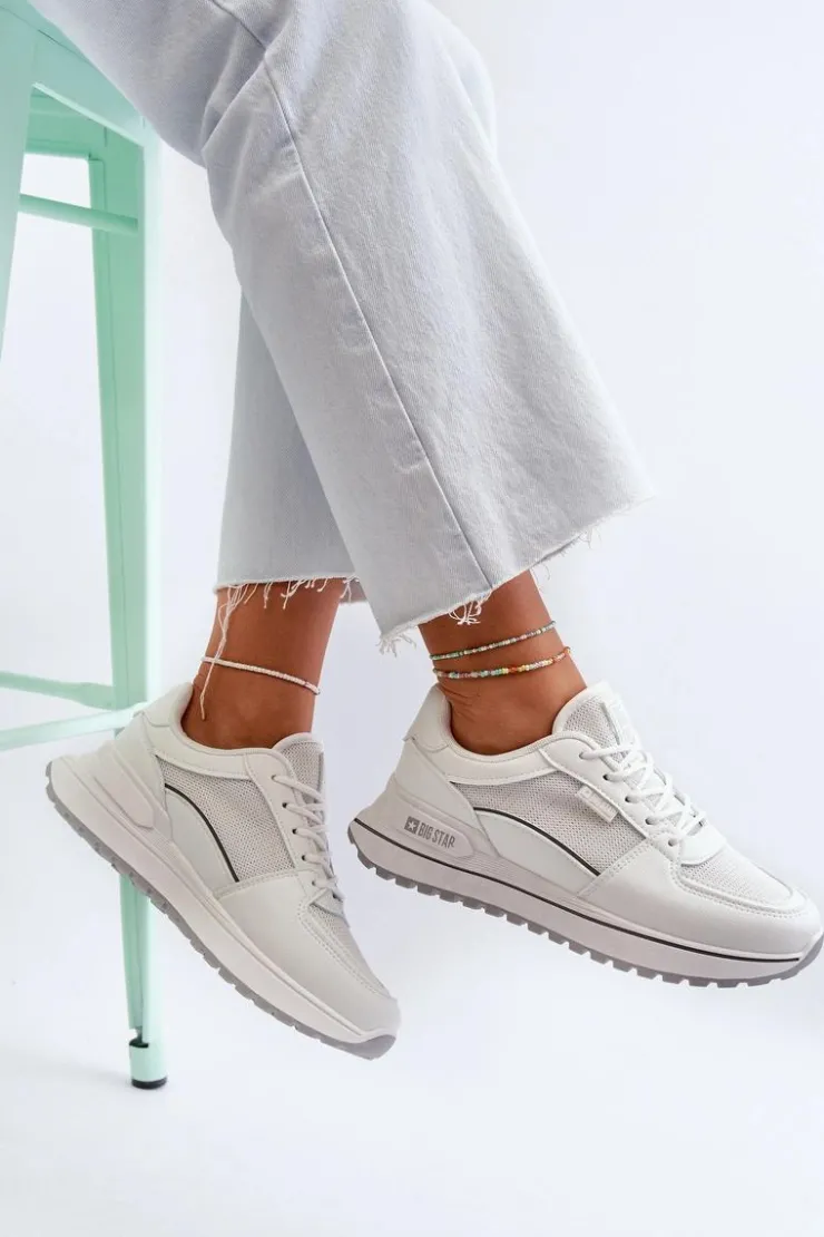 Big Star Shoes Buty Sportowe Big Star|Sneakersy Damskie*Sneakersy Damskie Big Star NN274A089 Białe Biały