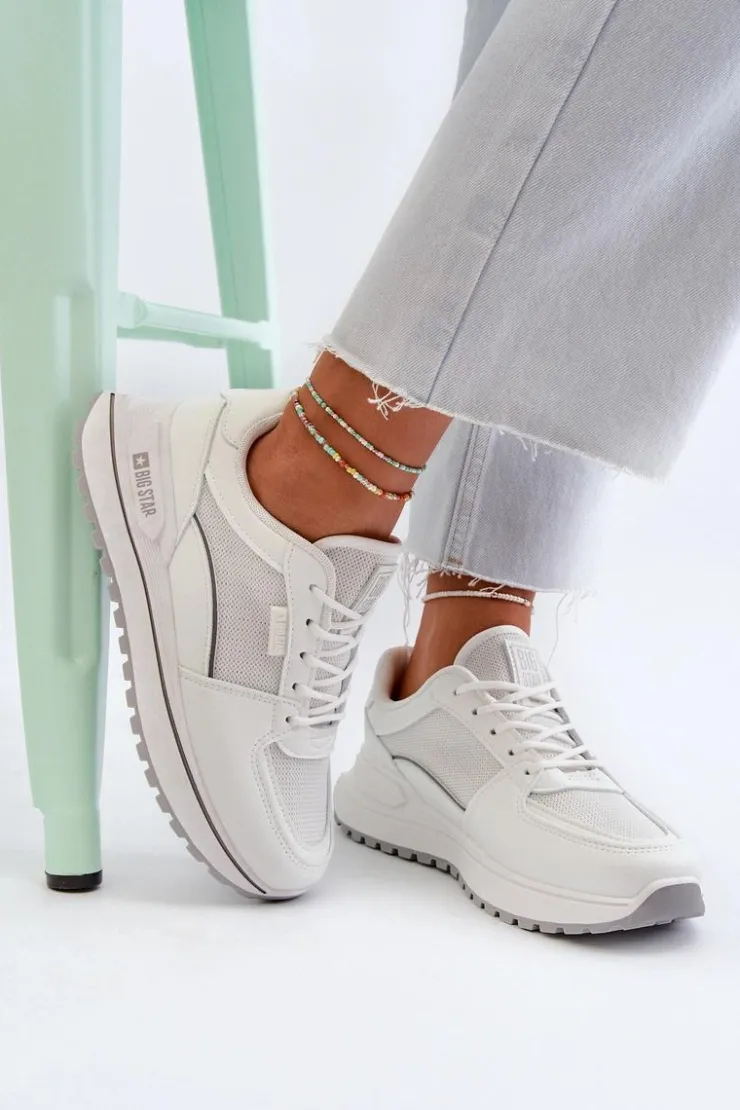 Big Star Shoes Buty Sportowe Big Star|Sneakersy Damskie*Sneakersy Damskie Big Star NN274A089 Białe Biały