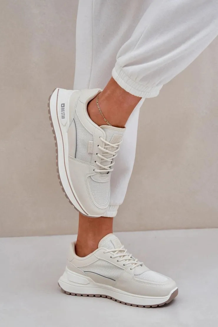 Hot Big Star Shoes Sneakersy Damskie Big Star NN274A088 Jasnobeżowe Beżowy