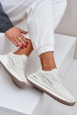 Hot Big Star Shoes Sneakersy Damskie Big Star NN274A088 Jasnobeżowe Beżowy