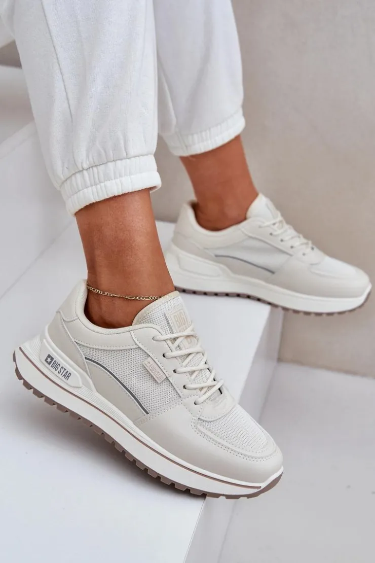 Hot Big Star Shoes Sneakersy Damskie Big Star NN274A088 Jasnobeżowe Beżowy