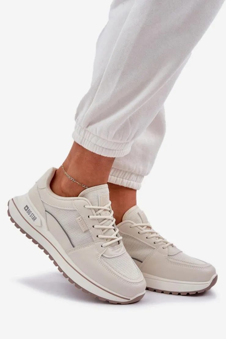 Hot Big Star Shoes Sneakersy Damskie Big Star NN274A088 Jasnobeżowe Beżowy
