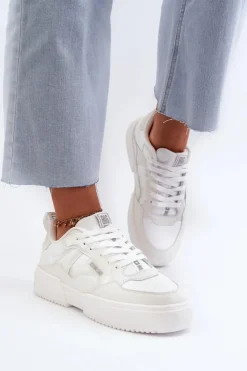 Damskie Big Star Shoes Sneakersy Damskie Big Star NN274357 Memory Foam System Białe