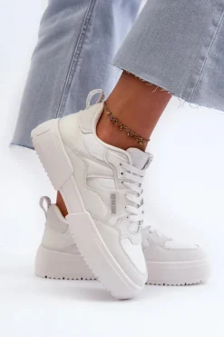 Damskie Big Star Shoes Sneakersy Damskie Big Star NN274357 Memory Foam System Białe