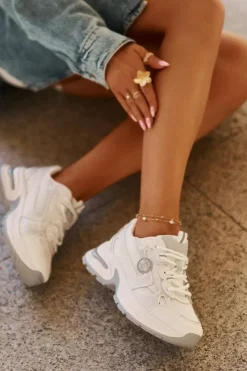 Big Star Shoes Buty Sportowe Na Platformie|Buty Sportowe Big Star*Sneakersy Damskie Big Star RR274A191 Białe Biały