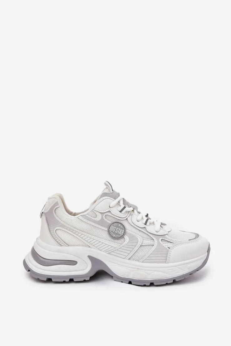 Big Star Shoes Buty Sportowe Na Platformie|Buty Sportowe Big Star*Sneakersy Damskie Big Star RR274A191 Białe Biały