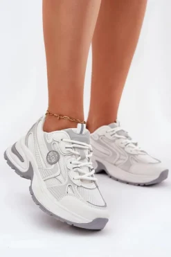 Big Star Shoes Buty Sportowe Na Platformie|Buty Sportowe Big Star*Sneakersy Damskie Big Star RR274A191 Białe Biały