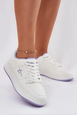 Big Star Shoes Buty Sportowe Big Star|Sneakersy Damskie*Sneakersy Damskie Big Star RR274A245 HI-POLY SYSTEM Biało-Fioletowe