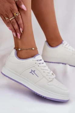 Big Star Shoes Buty Sportowe Big Star|Sneakersy Damskie*Sneakersy Damskie Big Star RR274A245 HI-POLY SYSTEM Biało-Fioletowe