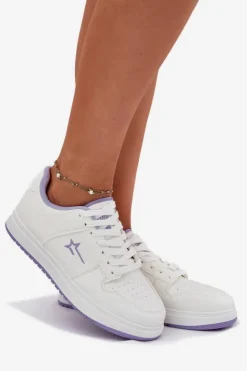 Big Star Shoes Buty Sportowe Big Star|Sneakersy Damskie*Sneakersy Damskie Big Star RR274A245 HI-POLY SYSTEM Biało-Fioletowe