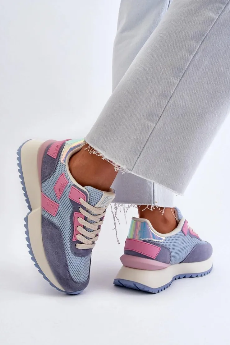 Discount Big Star Shoes Sneakersy Damskie Big Star NN274974 Niebieskie