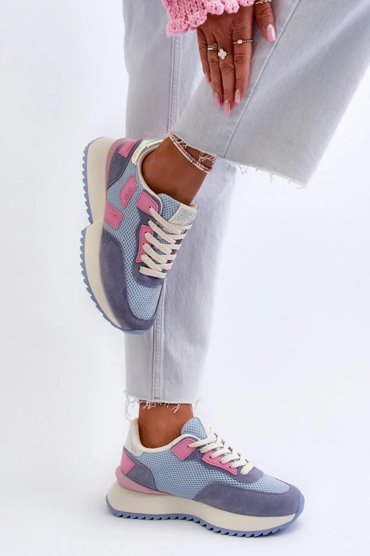 Discount Big Star Shoes Sneakersy Damskie Big Star NN274974 Niebieskie