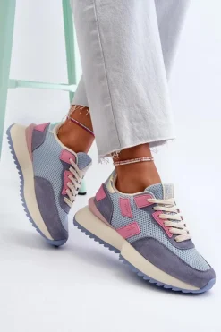 Discount Big Star Shoes Sneakersy Damskie Big Star NN274974 Niebieskie