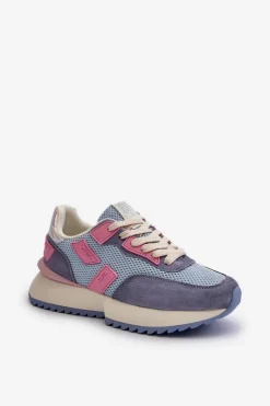 Discount Big Star Shoes Sneakersy Damskie Big Star NN274974 Niebieskie