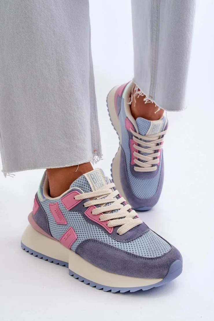 Discount Big Star Shoes Sneakersy Damskie Big Star NN274974 Niebieskie