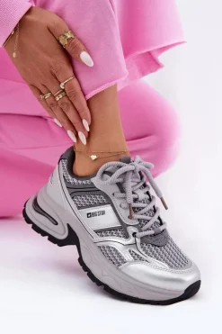 Online Big Star Shoes Sneakersy Damskie Big Star RR274A193 Szare Szary